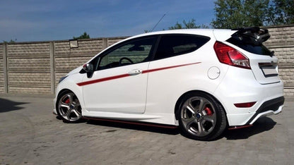 Heck Ansatz Flaps Diffusor für FORD FIESTA MK7 ST / STLINE / ZETEC S FACELIFT Carbon Look