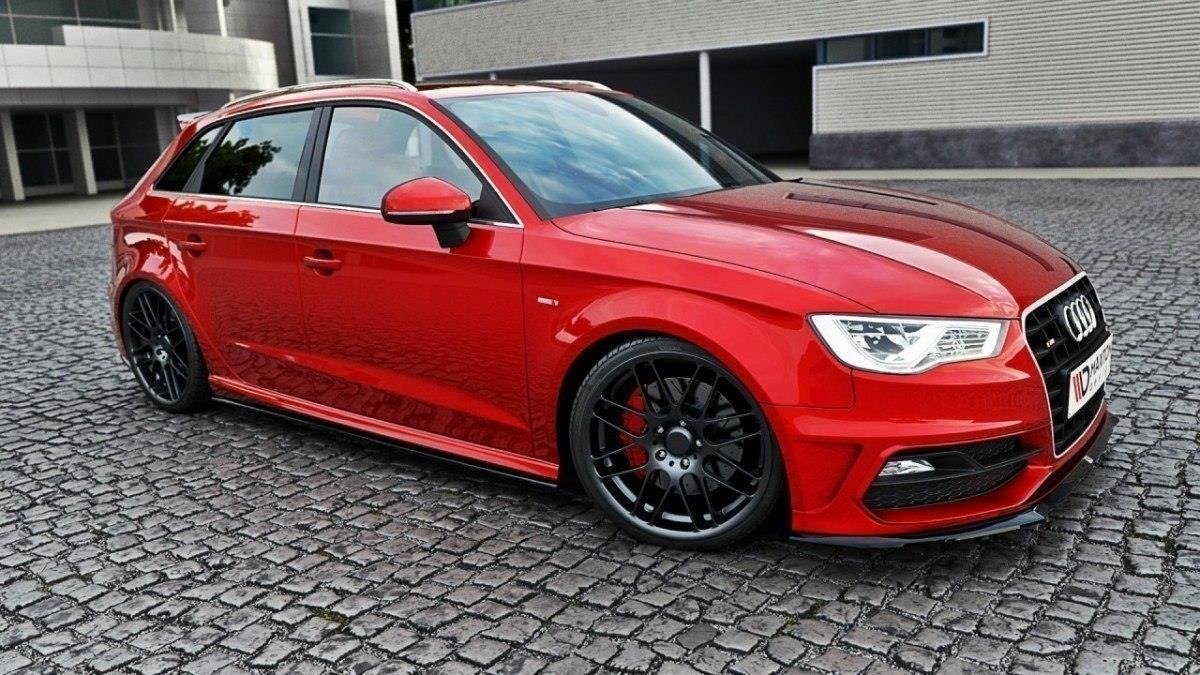Seitenschweller Ansatz für Audi S3 / A3 S-Line 8V / 8V FL Sportback schwarz matt