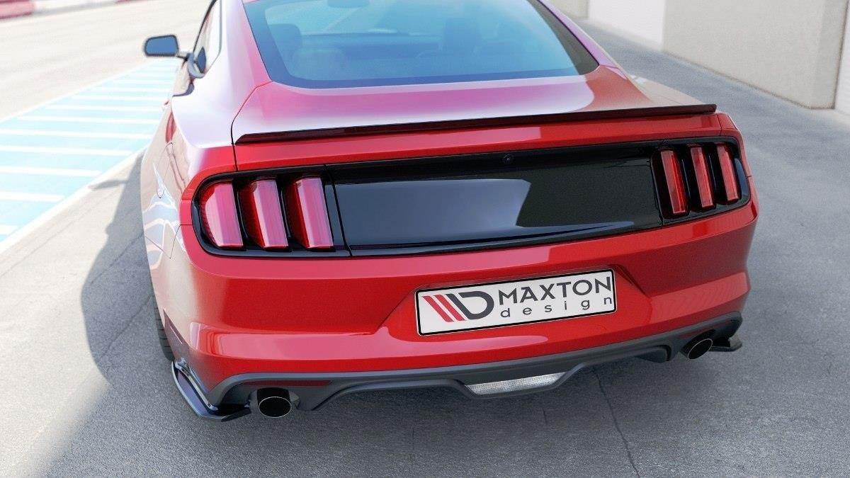 Heck Ansatz Flaps Diffusor für Ford Mustang Mk6 schwarz matt