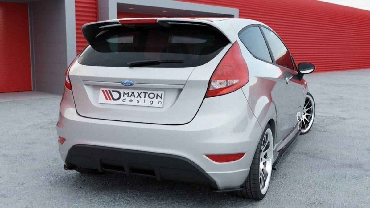 Heck Ansatz Flaps Diffusor für FORD FIESTA MK7 ST / STLINE / ZETEC S Carbon Look