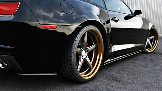 Heck Ansatz Flaps Diffusor für CHEVROLET CAMARO V SS - EU, US VERSION (vor Facelift) schwarz Hochglanz
