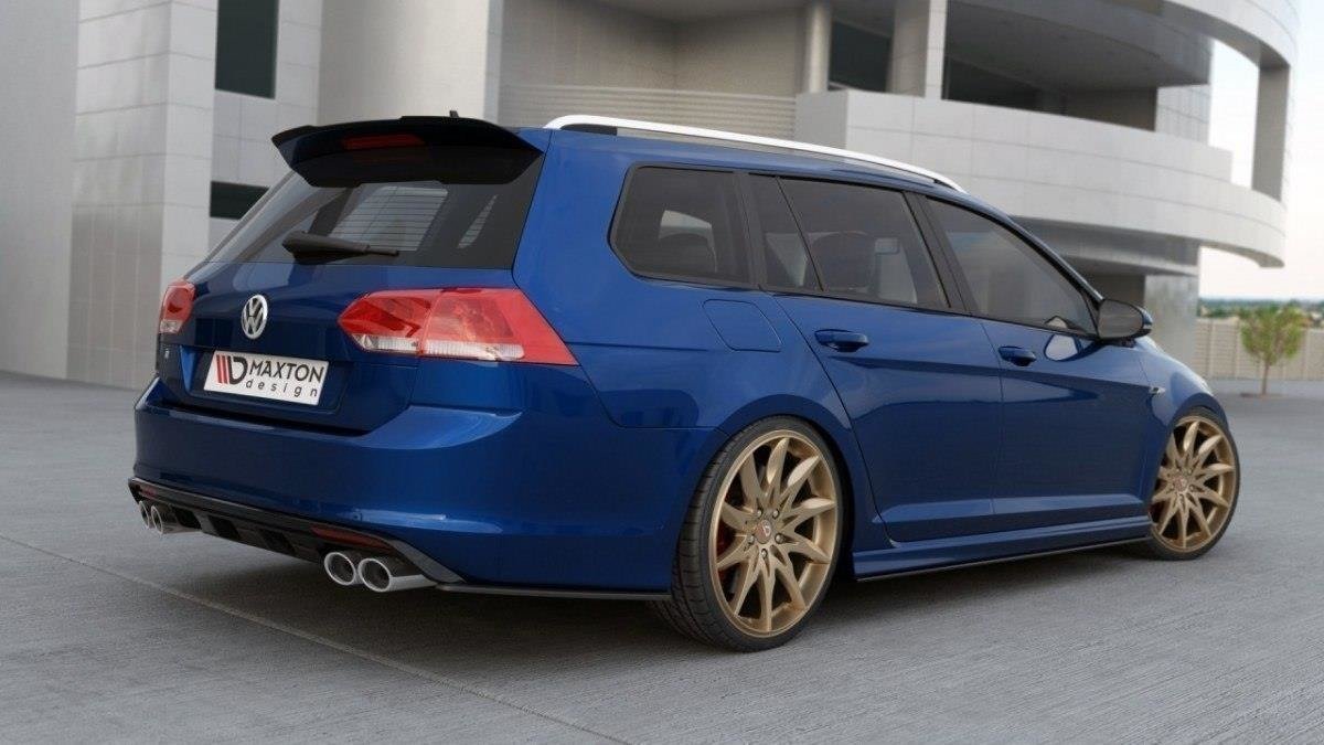 Spoiler CAP für VW Golf 7 / 7 Facelift R / R-Line Kombi schwarz Hochglanz