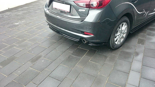 Mittlerer Diffusor Heck Ansatz für Mazda 3 BN (Mk3) Facelift  Carbon Look