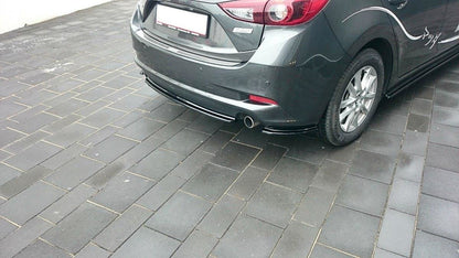 Mittlerer Diffusor Heck Ansatz für Mazda 3 BM (Mk3) Facelift  schwarz Hochglanz
