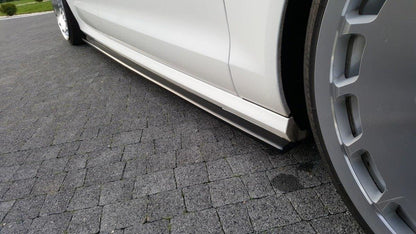 Seitenschweller Ansatz für Audi S6 / A6 S-Line C7  schwarz matt