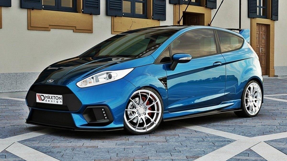 Front Ansatz für (Focus RS Look Stoßstange) Ford Fiesta Mk7 FL  schwarz matt