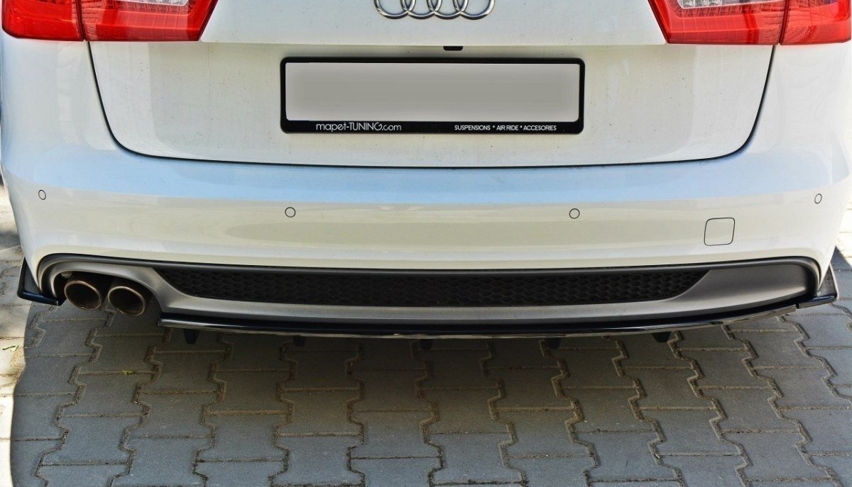Mittlerer Diffusor Heck Ansatz für A6 C7 S-LINE AVANT schwarz Hochglanz