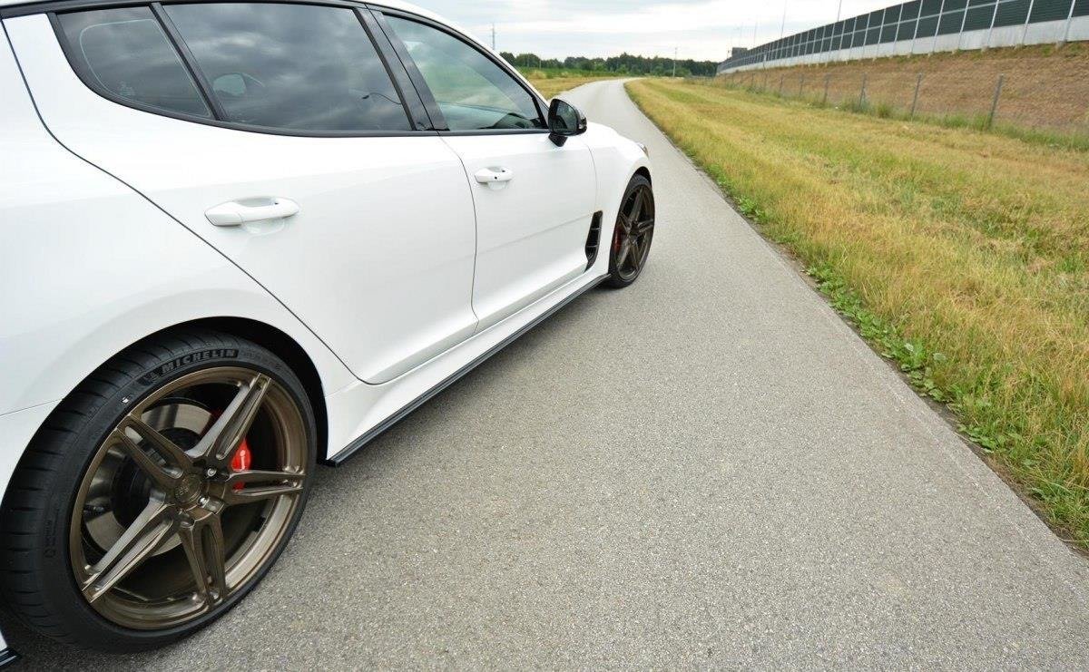 Seitenschweller Ansatz für KIA STINGER GT schwarz Hochglanz