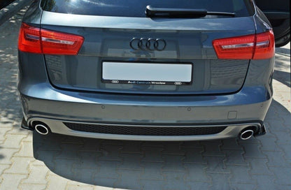 Heck Ansatz Flaps Diffusor für AUDI A6 C7 S-LINE AVANT schwarz Hochglanz