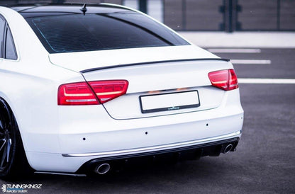 Heck Ansatz Flaps Diffusor für Audi A8 D4 schwarz matt