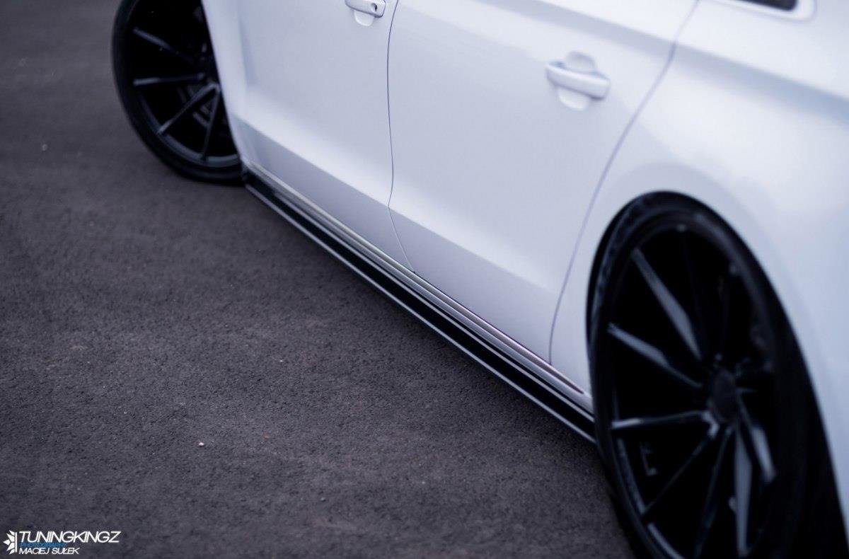 Seitenschweller Ansatz für Audi A8 D4 schwarz Hochglanz