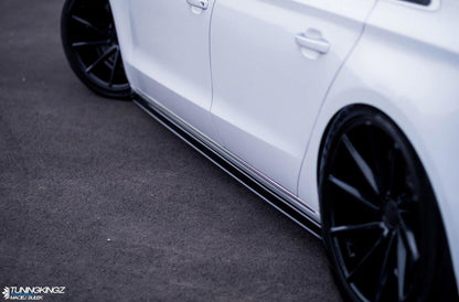 Seitenschweller Ansatz für Audi A8 D4 schwarz Hochglanz