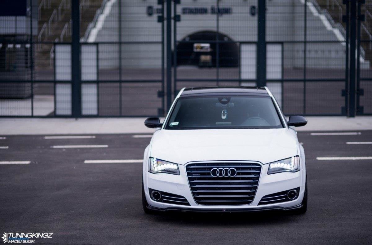 Front Ansatz für Audi A8 D4 schwarz matt