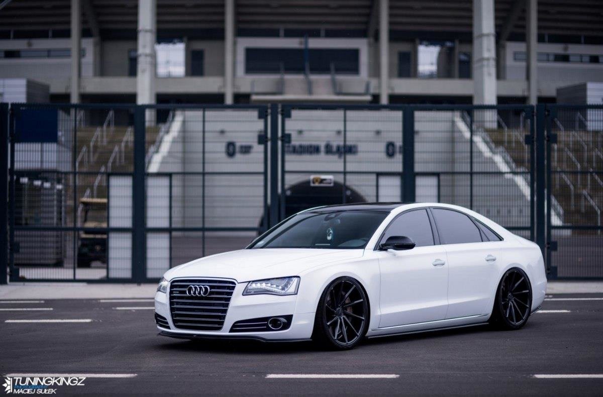 Seitenschweller Ansatz für Audi A8 D4 schwarz Hochglanz