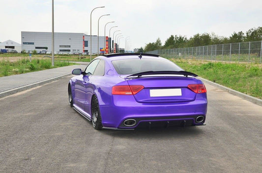 Heck Ansatz Flaps Diffusor für Audi RS5 8T / 8T FL schwarz matt
