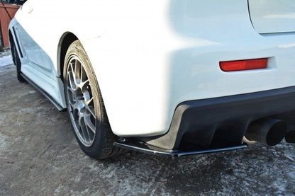 Heck Ansatz Flaps Diffusor für Mitsubishi Lancer Evo X schwarz matt