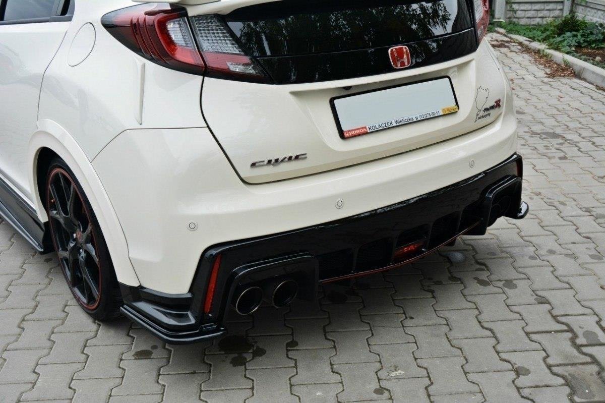 Heck Ansatz Flaps Diffusor für HONDA CIVIC IX TYPE R schwarz matt