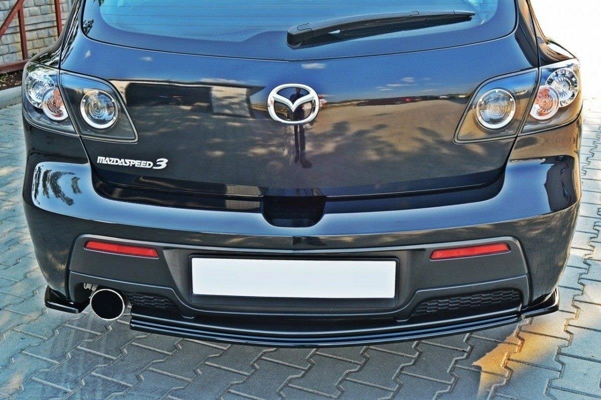 Heck Ansatz Flaps Diffusor für MAZDA 3 MPS MK1 (PREFACE) schwarz matt