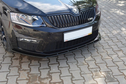Front Ansatz V.1 für Skoda Octavia RS Mk3 schwarz Hochglanz