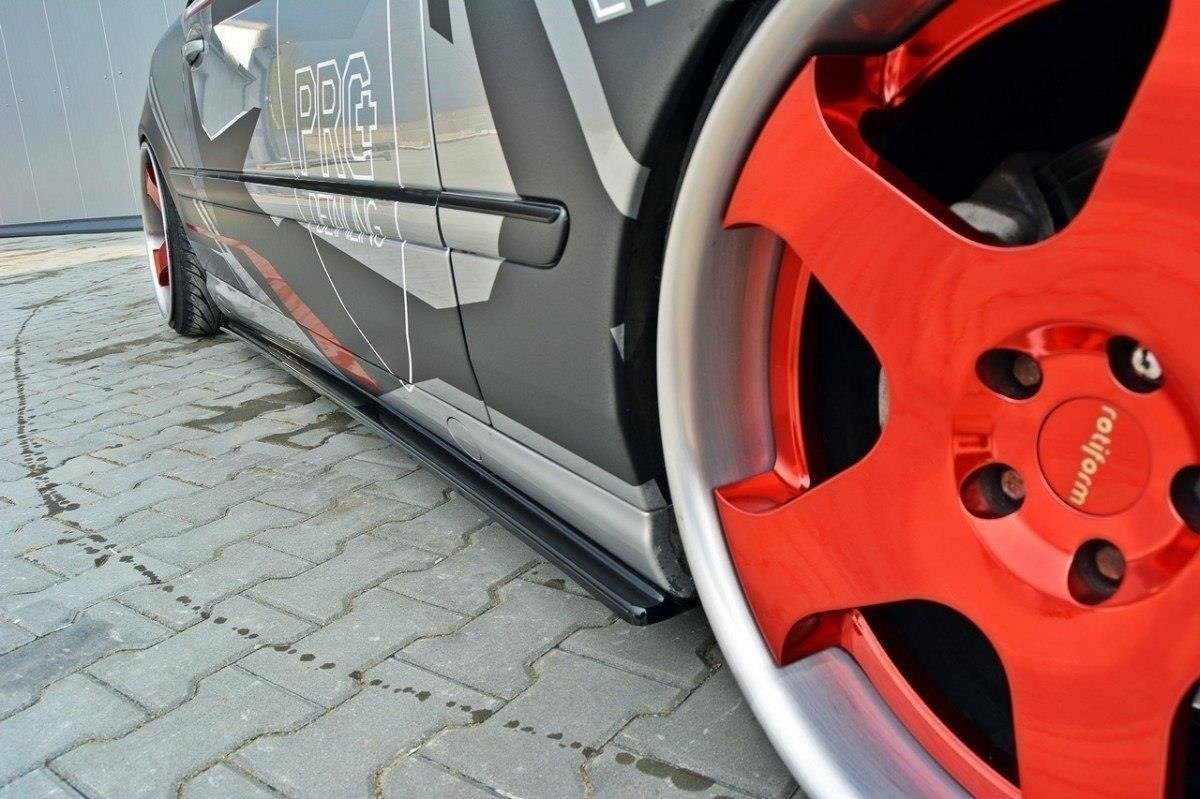 Seitenschweller Ansatz für MERCEDES CL-KLASSE C215 schwarz Hochglanz