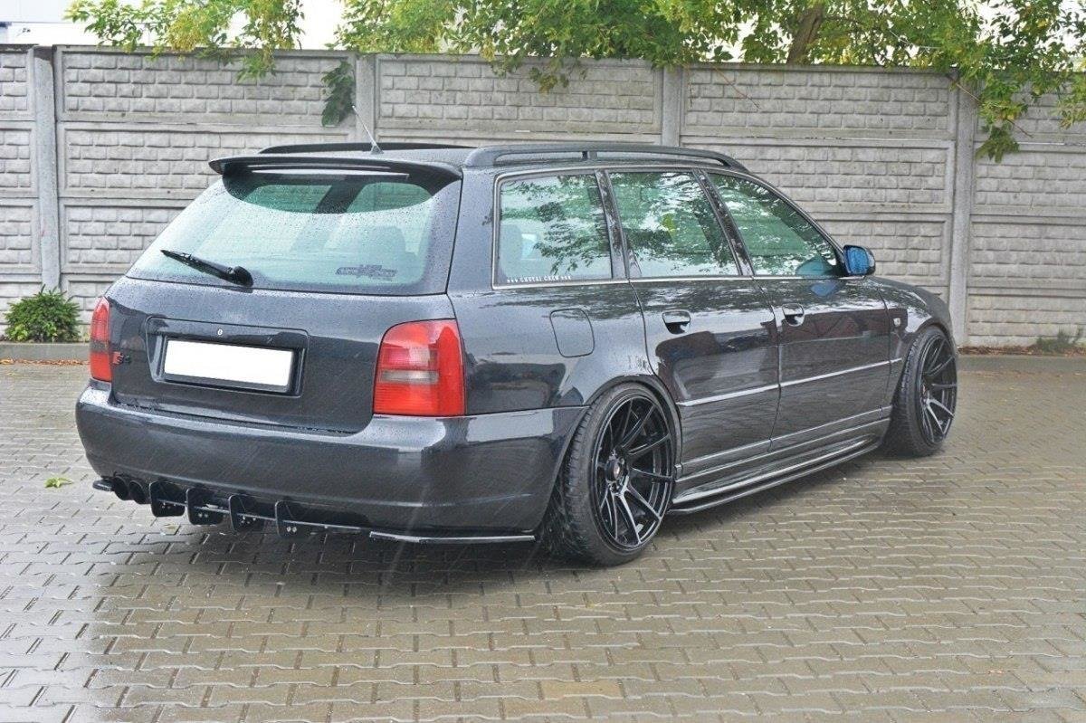 Heck Ansatz Flaps Diffusor für AUDI S4 B5 Avant Carbon Look
