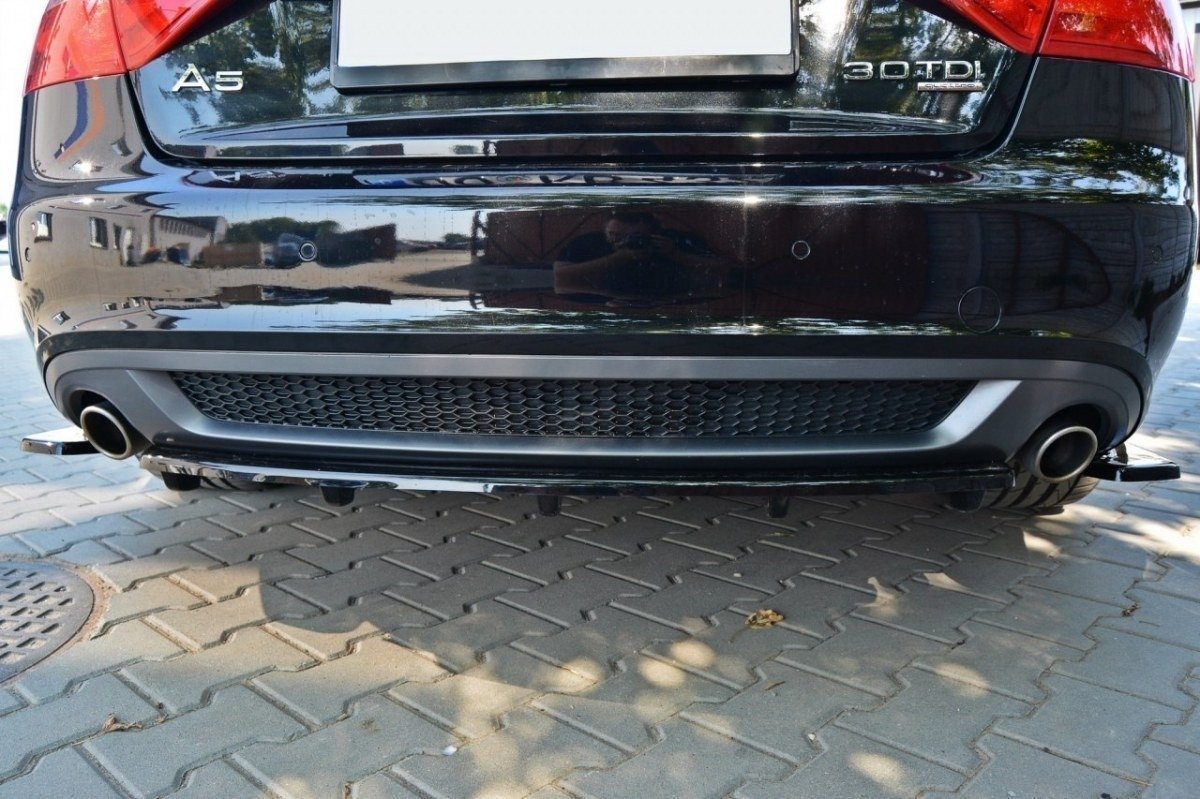 Mittlerer Diffusor Heck Ansatz für AUDI A5 S-LINE DTM LOOK schwarz Hochglanz