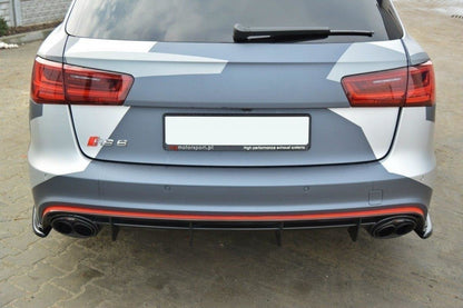 Heck Ansatz Flaps Diffusor für Audi RS6 C7 / C7 FL schwarz Hochglanz