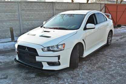Front Ansatz V.1 für Mitsubishi Lancer Evo X schwarz Hochglanz