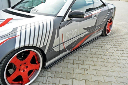 Seitenschweller Ansatz für MERCEDES CL-KLASSE C215 Carbon Look