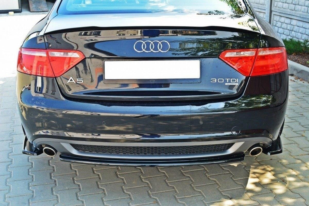 Heck Ansatz Flaps Diffusor für Audi A5 S-Line 8T Coupe schwarz matt