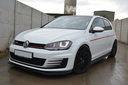 Seitenschweller Ansatz für VW GOLF 7 GTI PREFACE/FACELIFT (breit) schwarz Hochglanz