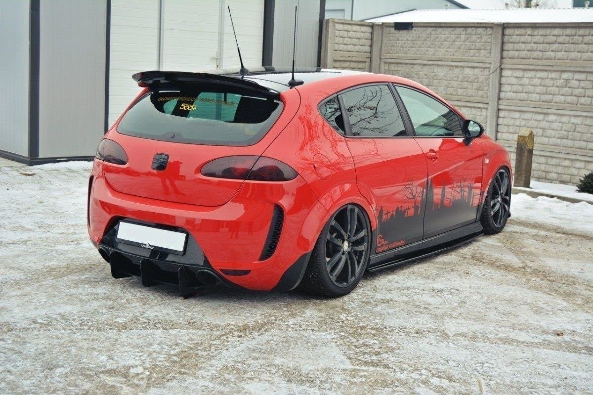 Spoiler CAP für SEAT LEON MK2 MS DESIGN schwarz Hochglanz