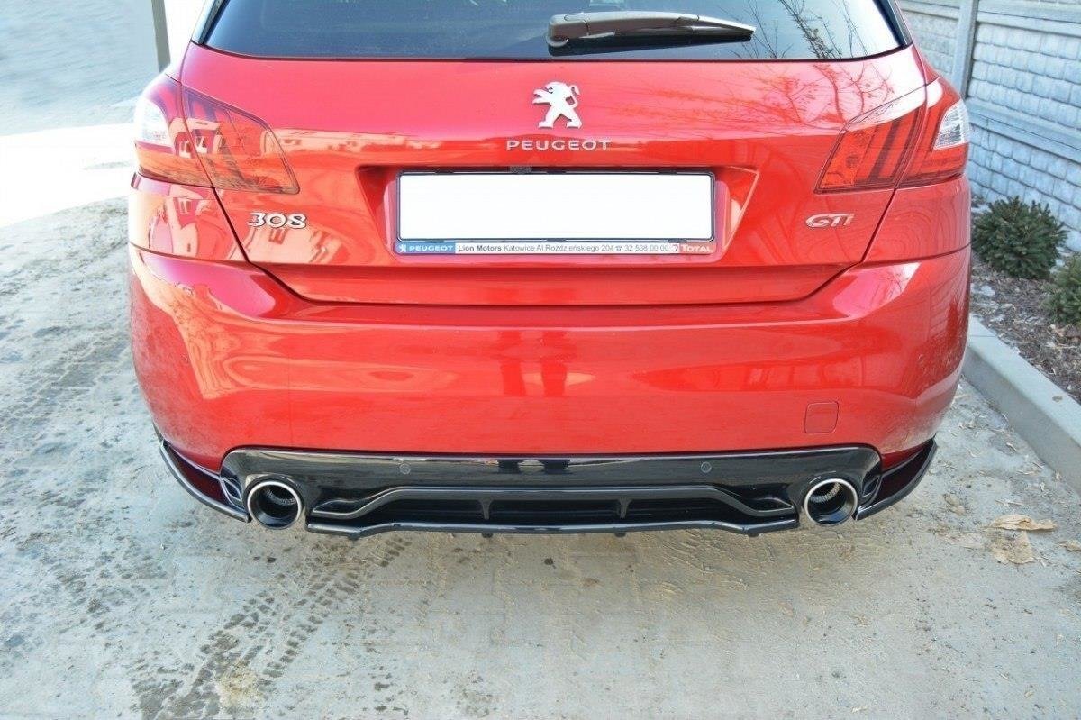 Heck Ansatz Flaps Diffusor für PEUGEOT 308 II GTI Carbon Look