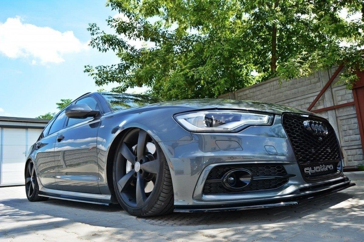Seitenschweller Ansatz für Audi S6 / A6 S-Line C7  schwarz matt