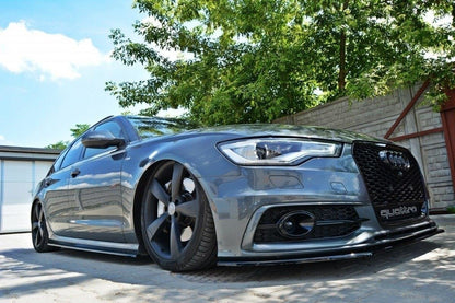 Seitenschweller Ansatz für Audi S6 / A6 S-Line C7  schwarz matt