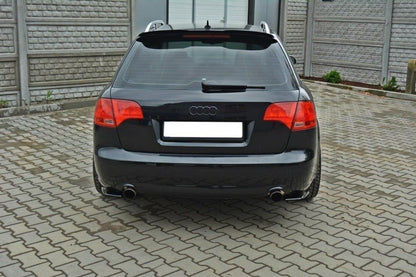 Heck Ansatz Flaps Diffusor für AUDI A4 B7 schwarz Hochglanz