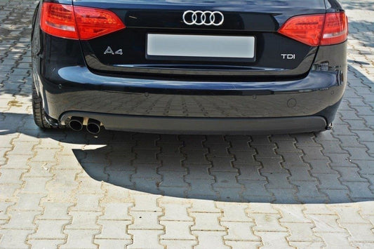 Heck Ansatz Flaps Diffusor für Audi A4 B8 schwarz Hochglanz