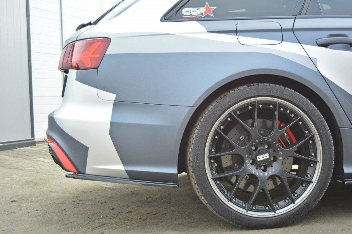 Heck Ansatz Flaps Diffusor für Audi RS6 C7 / C7 FL schwarz Hochglanz