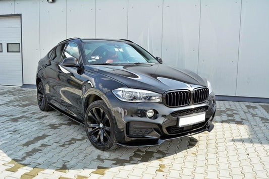 Front Ansatz für v.1 BMW X6 F16 M Paket schwarz Hochglanz