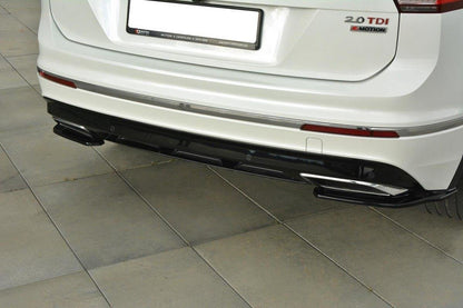 Heck Ansatz Flaps Diffusor für Vw Tiguan Mk2 R-Line Carbon Look