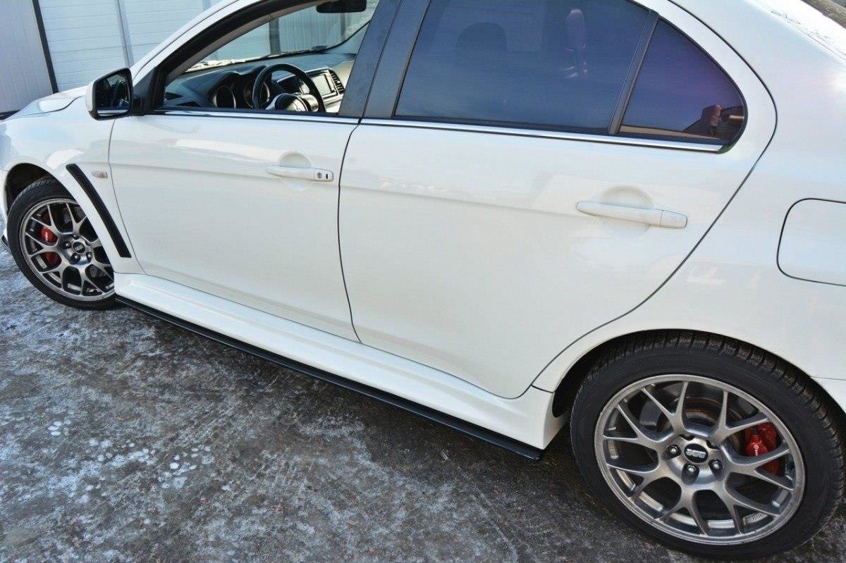 Seitenschweller Ansatz für Mitsubishi Lancer Evo X schwarz matt