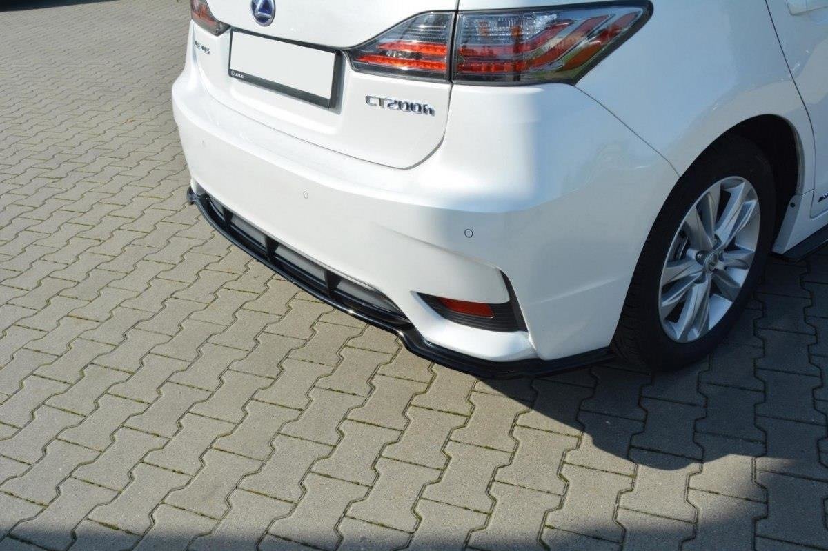 Mittlerer Diffusor Heck Ansatz für Lexus CT Mk1 Facelift  schwarz Hochglanz