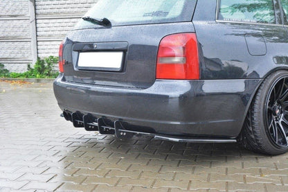 Heck Ansatz Flaps Diffusor für AUDI S4 B5 Avant Carbon Look