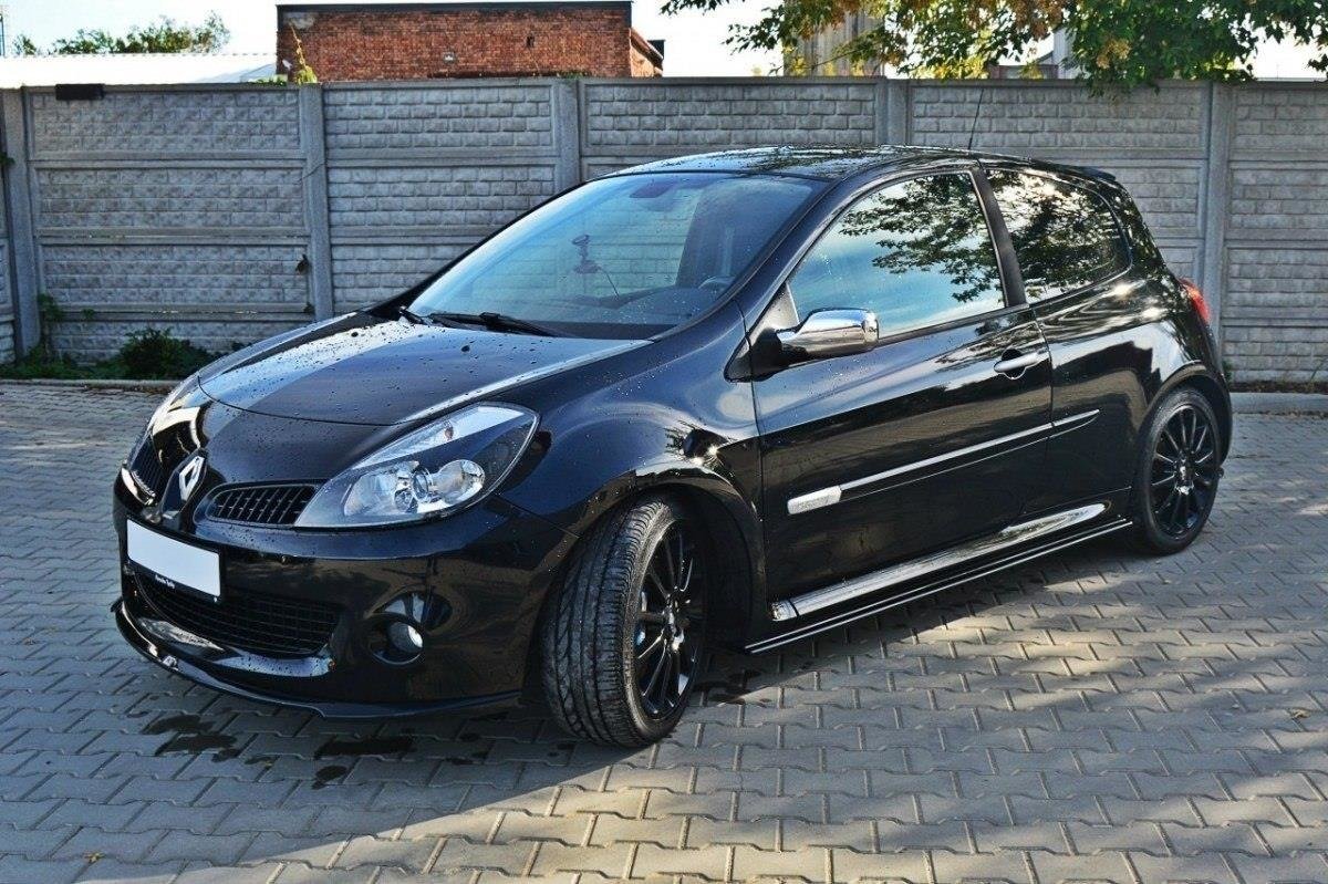 Seitenschweller Ansatz für RENAULT CLIO MK3 RS schwarz Hochglanz