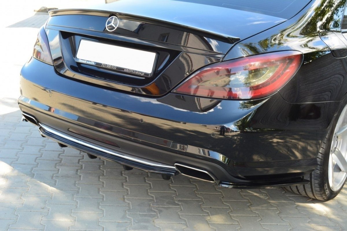 Mittlerer Diffusor Heck Ansatz für MERCEDES CLS C218 DTM LOOK AMG LINE Carbon Look
