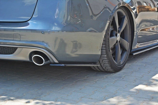 Heck Ansatz Flaps Diffusor für AUDI A6 C7 S-LINE AVANT schwarz matt