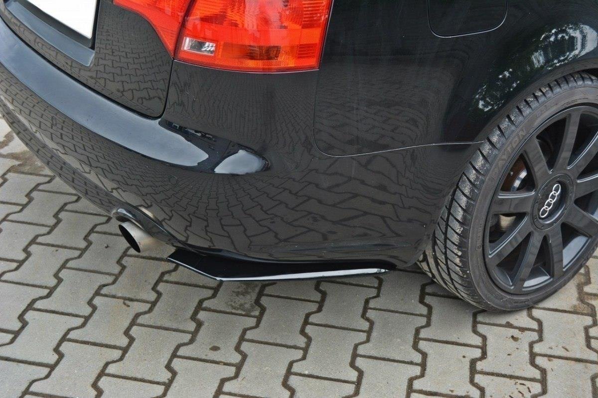 Heck Ansatz Flaps Diffusor für AUDI A4 B7 Carbon Look