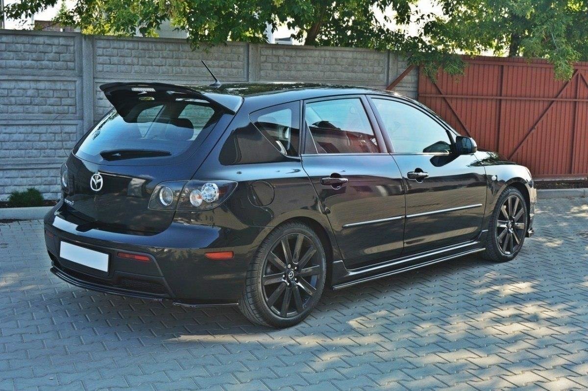 Heck Ansatz Flaps Diffusor für MAZDA 3 MPS MK1 (PREFACE) schwarz matt