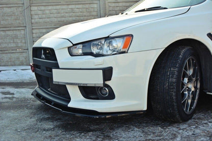Front Ansatz V.1 für Mitsubishi Lancer Evo X schwarz Hochglanz