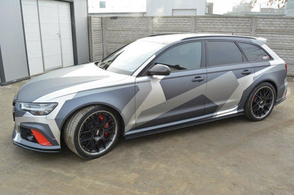 Seitenschweller Ansatz für Audi RS6 C7 / C7 FL Carbon Look